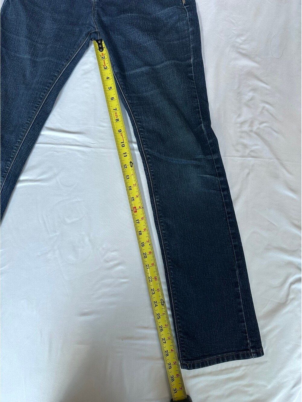 Lee Perfect Fit Medium Wash Straight Leg Jeans Flap Pocket Stretch Denim